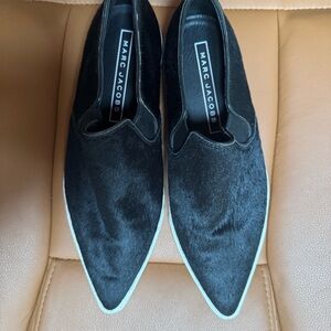 Marc Jacobs Calf Hair Delancey Pointed Toe Slip-on Sneakers